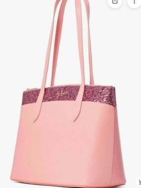 kate spade pink glitter top-trim tote